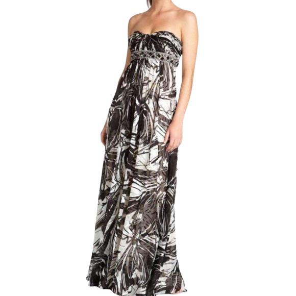 BCBGMAXAZRIA - Rhinestone Embellished Full Length Gown - US 2